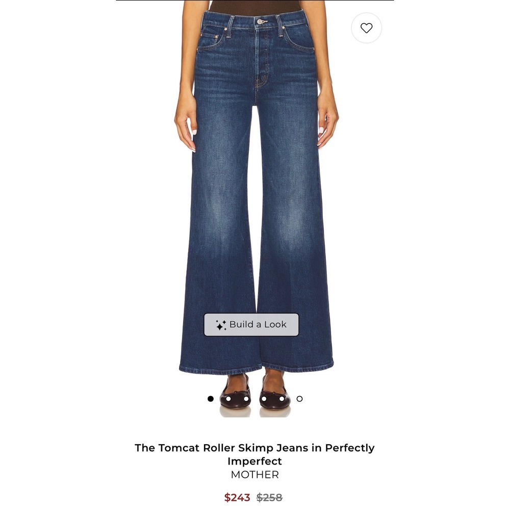 MOTHER‎ The Tomcat Roller Skimp Jeans Perfectly Imperfect Blue Wide Leg 29 NEW